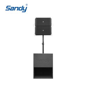 Sandy MX2.1 professional line array speaker system with 10 inch two-way top cabinet and 18 inch active subwoofer for wholesale B2B audio applications