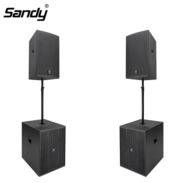 SANDY KD15 15 inch full range and 18 inch subwoofer 600W passive DJ speaker wholesale professional portable wood cabinet