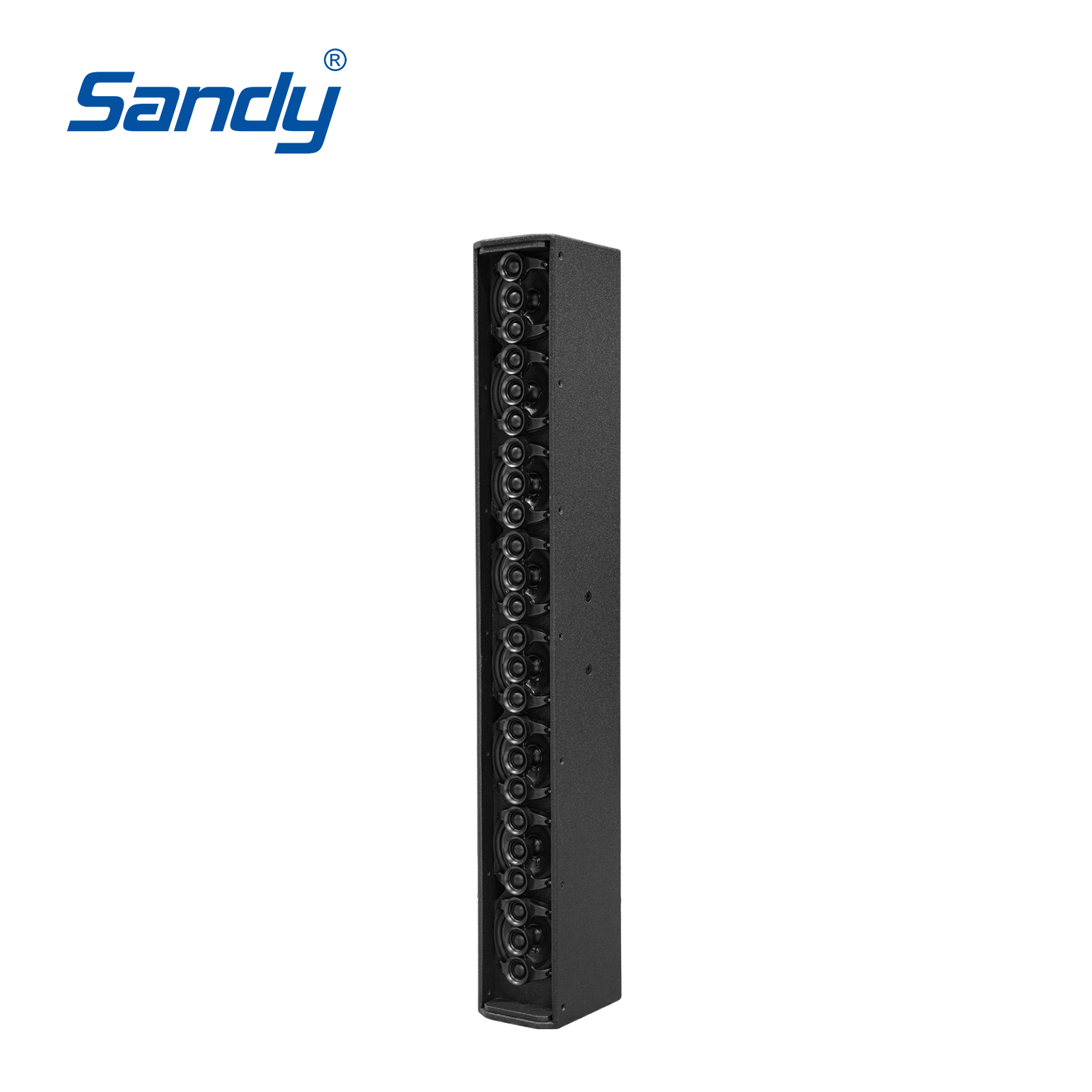 Sandy Audio IP808 active line array sound column speaker with 8x4 inch full-range drivers and DSP amplifier for commercial and home theater installation