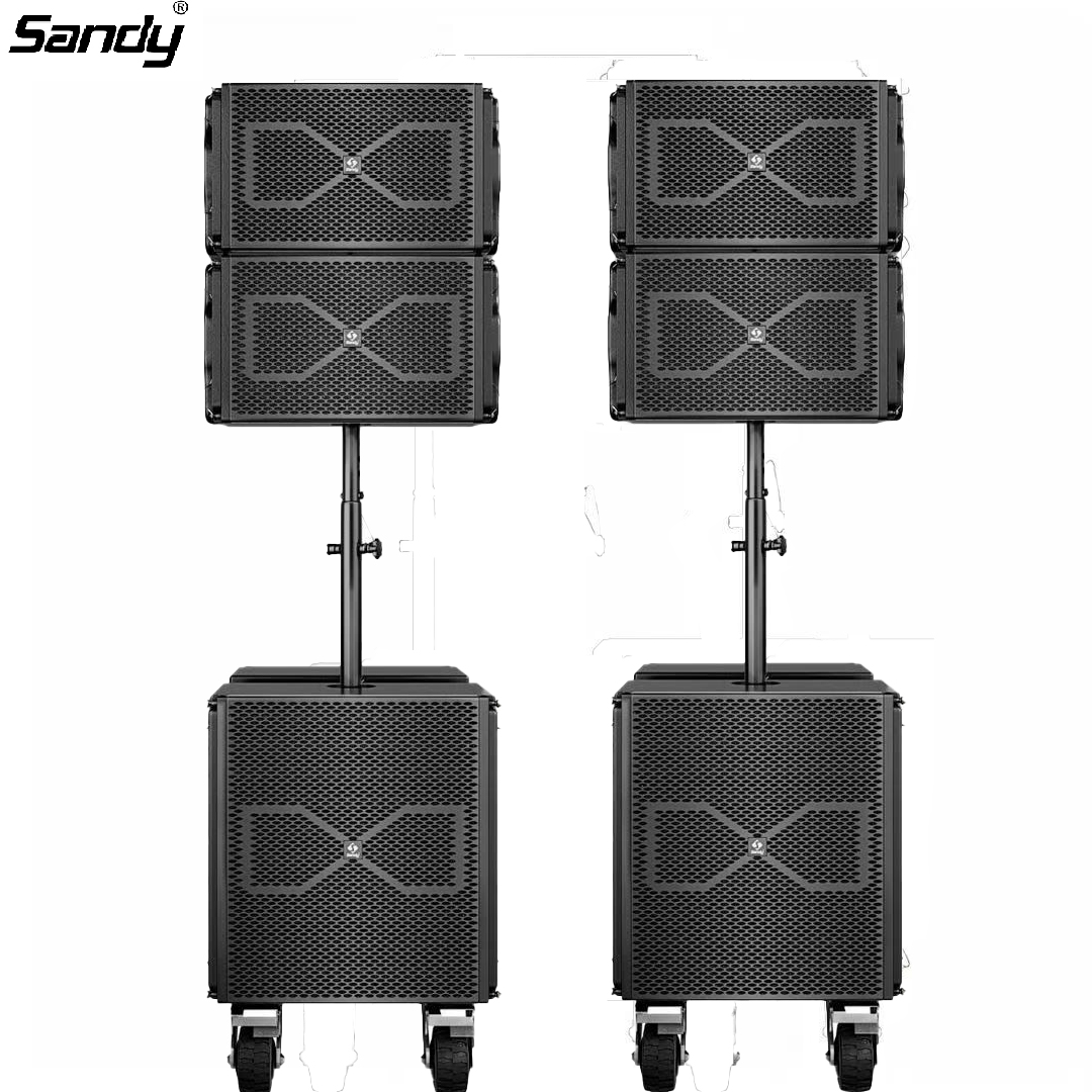 Sandy Audio MX2.1 Plus K6 active portable 12 inch line array PA speaker system with 18 inch subwoofer for mobile events and professional sound reinforcement