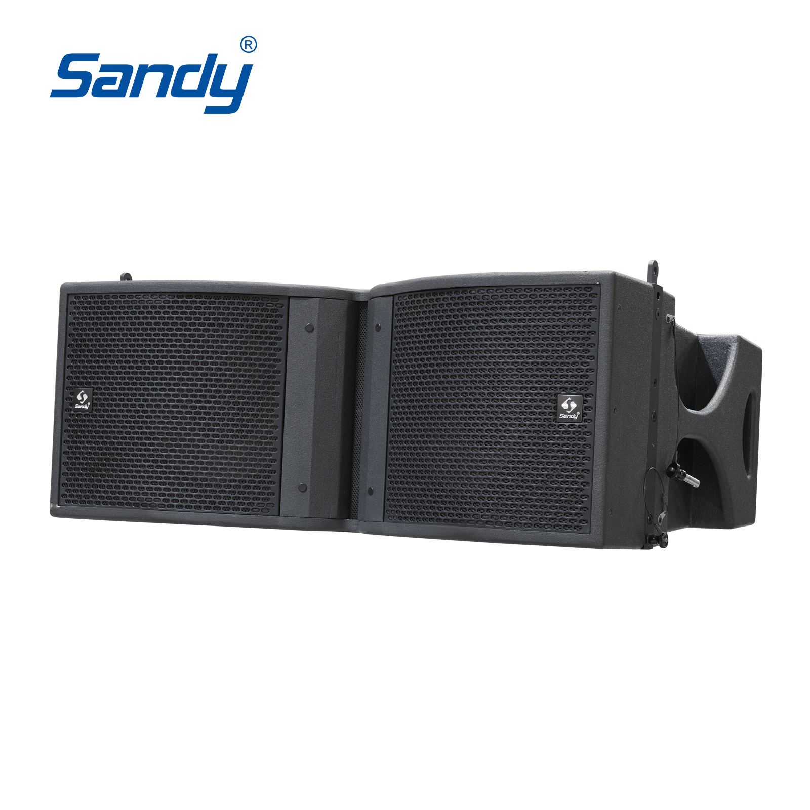 Sandy HD212MP active dual 12 inch two-way line array speaker with Class D DSP amplifier for church outdoor stage and professional audio installation