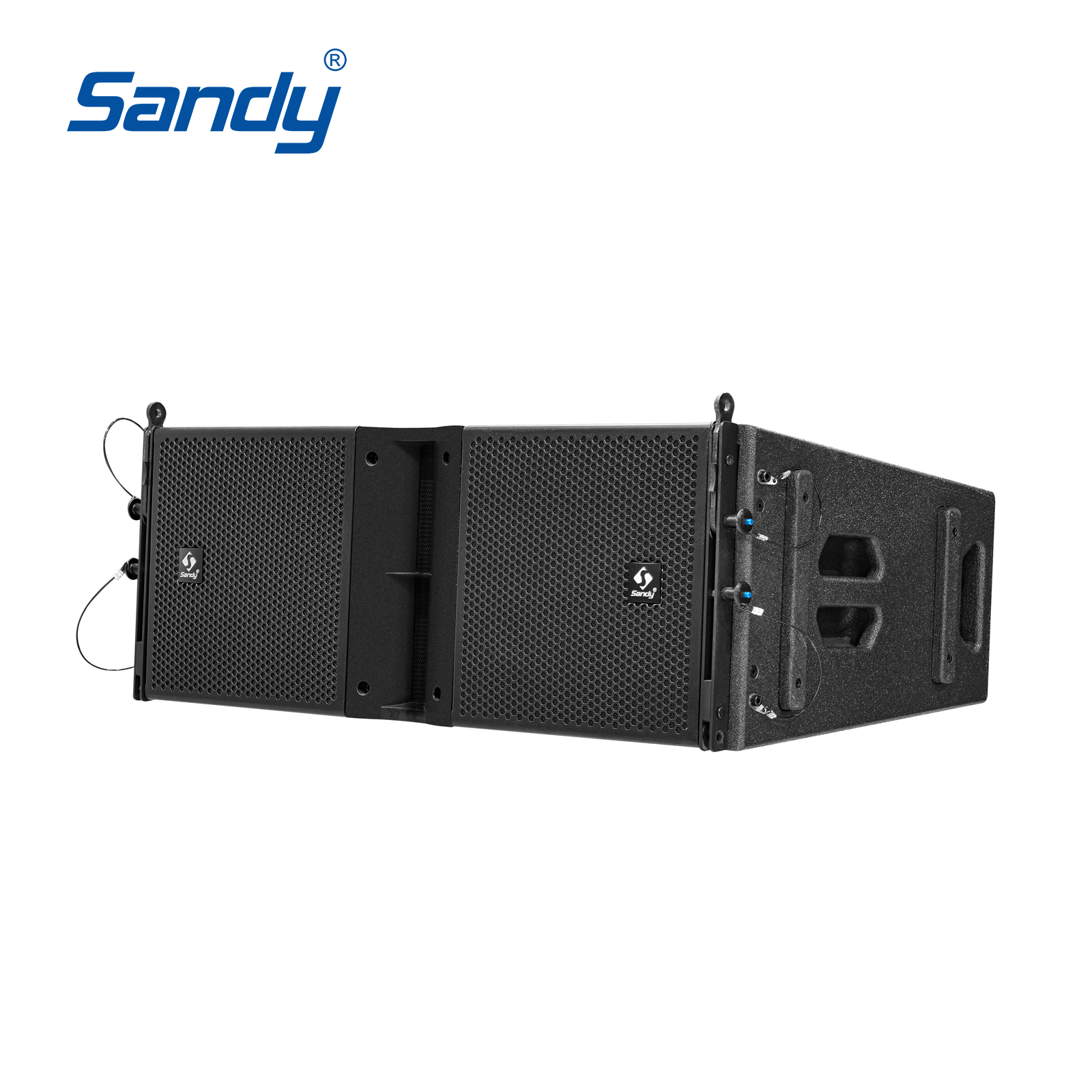 Sandy J10MP dual 10 inch active line array speaker with DSP Class D amplifier for professional PA, wedding, stage, DJ, and outdoor sound systems