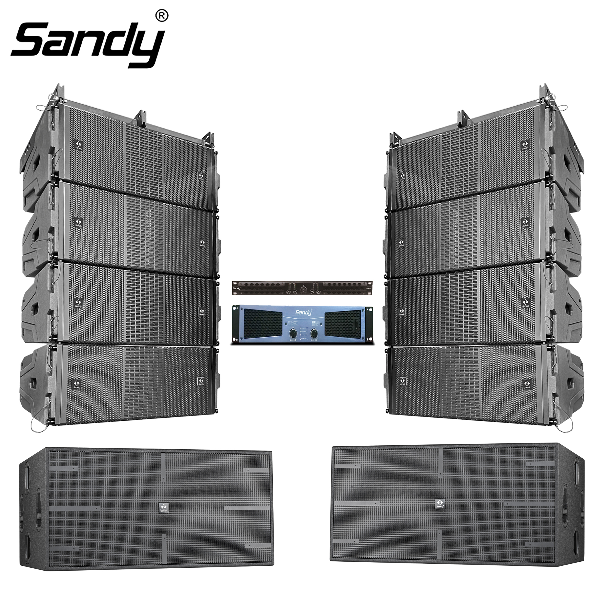 Sandy G12 wholesale 12 inch line array system with dual 18 inch subwoofers and amplifiers for outdoor concerts DJ events and large venue sound reinforcement